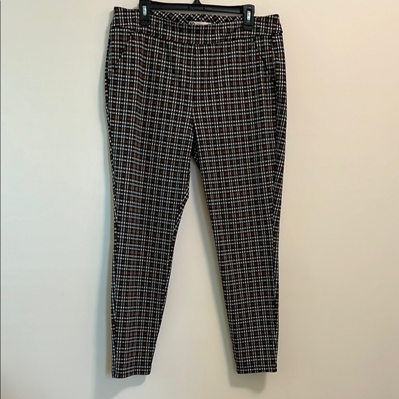 SO woman’s Leggings XXL Plaid Pattern High Rise black brown Preppy Stretchy Punk - Picture 1 of 11